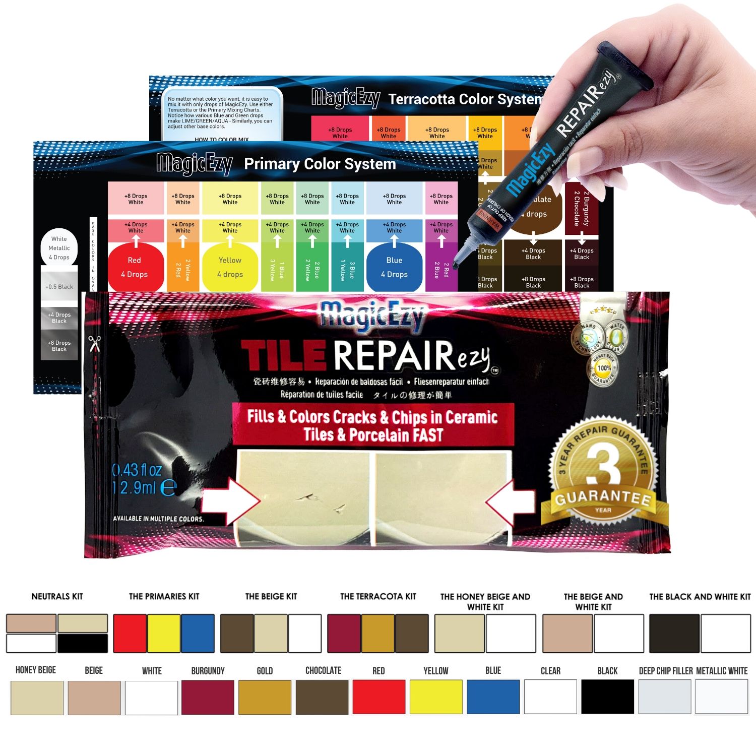 Fix and Color Tile Cracks and Chips in Seconds Hon... MagicEzy Tile Repairezy 